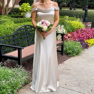 Jenny Yoo Bridesmaid Dress Serena Satin Latte